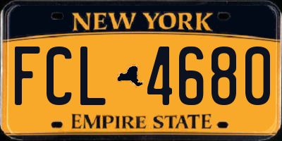 NY license plate FCL4680
