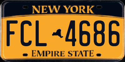 NY license plate FCL4686