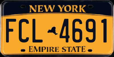 NY license plate FCL4691