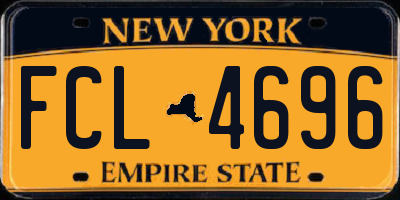 NY license plate FCL4696