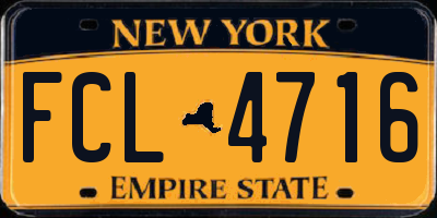 NY license plate FCL4716