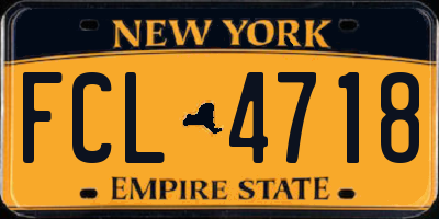 NY license plate FCL4718