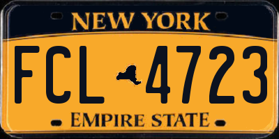 NY license plate FCL4723