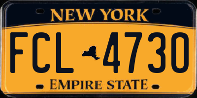 NY license plate FCL4730
