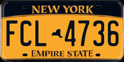 NY license plate FCL4736