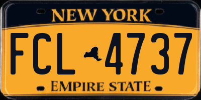 NY license plate FCL4737