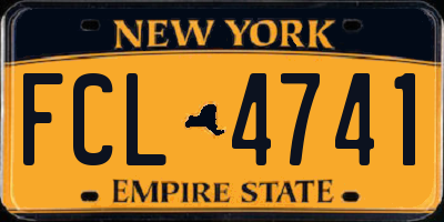 NY license plate FCL4741