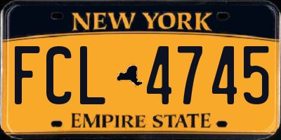 NY license plate FCL4745