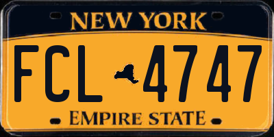 NY license plate FCL4747