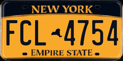 NY license plate FCL4754