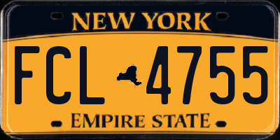 NY license plate FCL4755