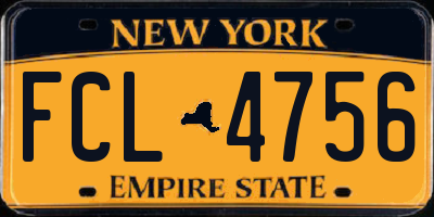 NY license plate FCL4756