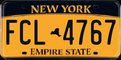 NY license plate FCL4767