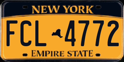 NY license plate FCL4772