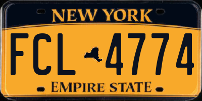 NY license plate FCL4774