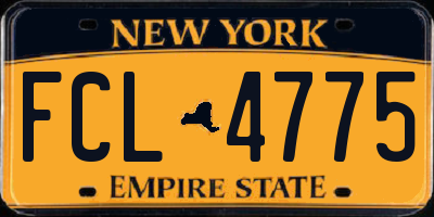 NY license plate FCL4775