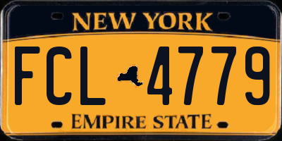NY license plate FCL4779
