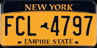 NY license plate FCL4797