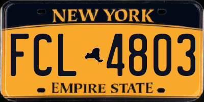 NY license plate FCL4803