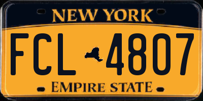 NY license plate FCL4807