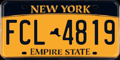 NY license plate FCL4819