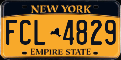 NY license plate FCL4829