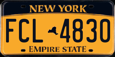 NY license plate FCL4830