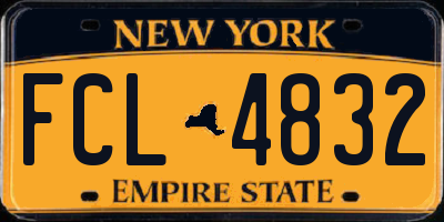 NY license plate FCL4832