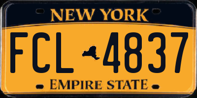 NY license plate FCL4837