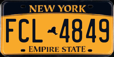 NY license plate FCL4849
