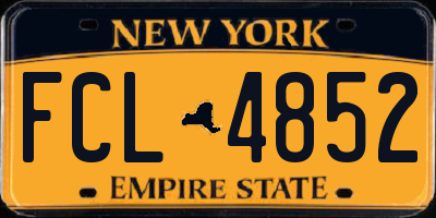 NY license plate FCL4852