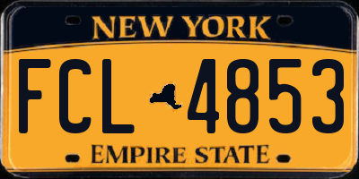 NY license plate FCL4853