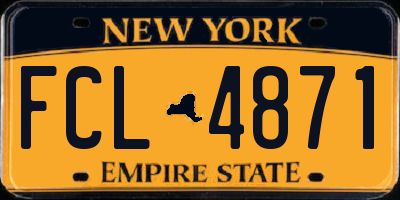 NY license plate FCL4871