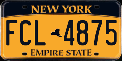 NY license plate FCL4875