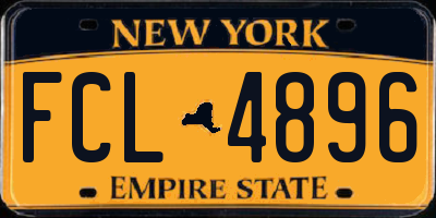 NY license plate FCL4896