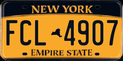 NY license plate FCL4907