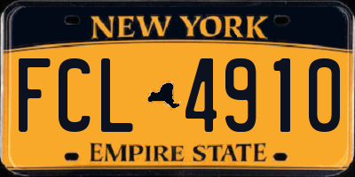 NY license plate FCL4910