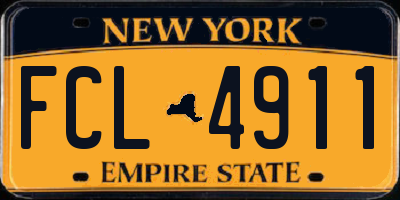 NY license plate FCL4911