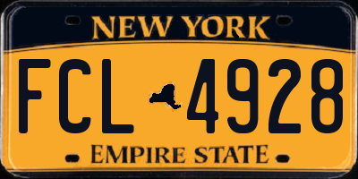 NY license plate FCL4928