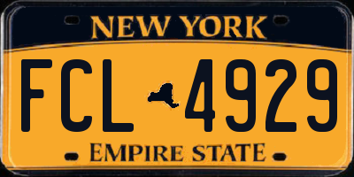 NY license plate FCL4929