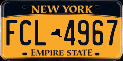 NY license plate FCL4967