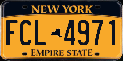 NY license plate FCL4971