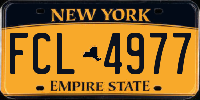 NY license plate FCL4977