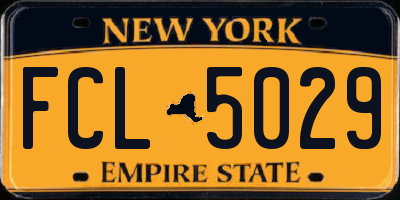 NY license plate FCL5029