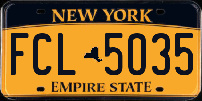 NY license plate FCL5035