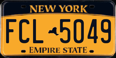 NY license plate FCL5049