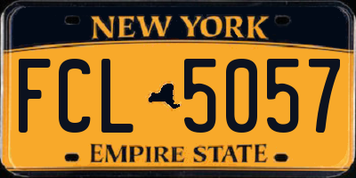 NY license plate FCL5057