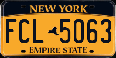 NY license plate FCL5063