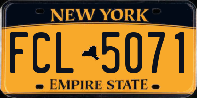 NY license plate FCL5071
