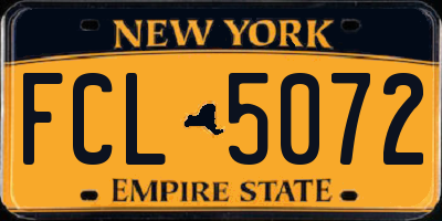 NY license plate FCL5072